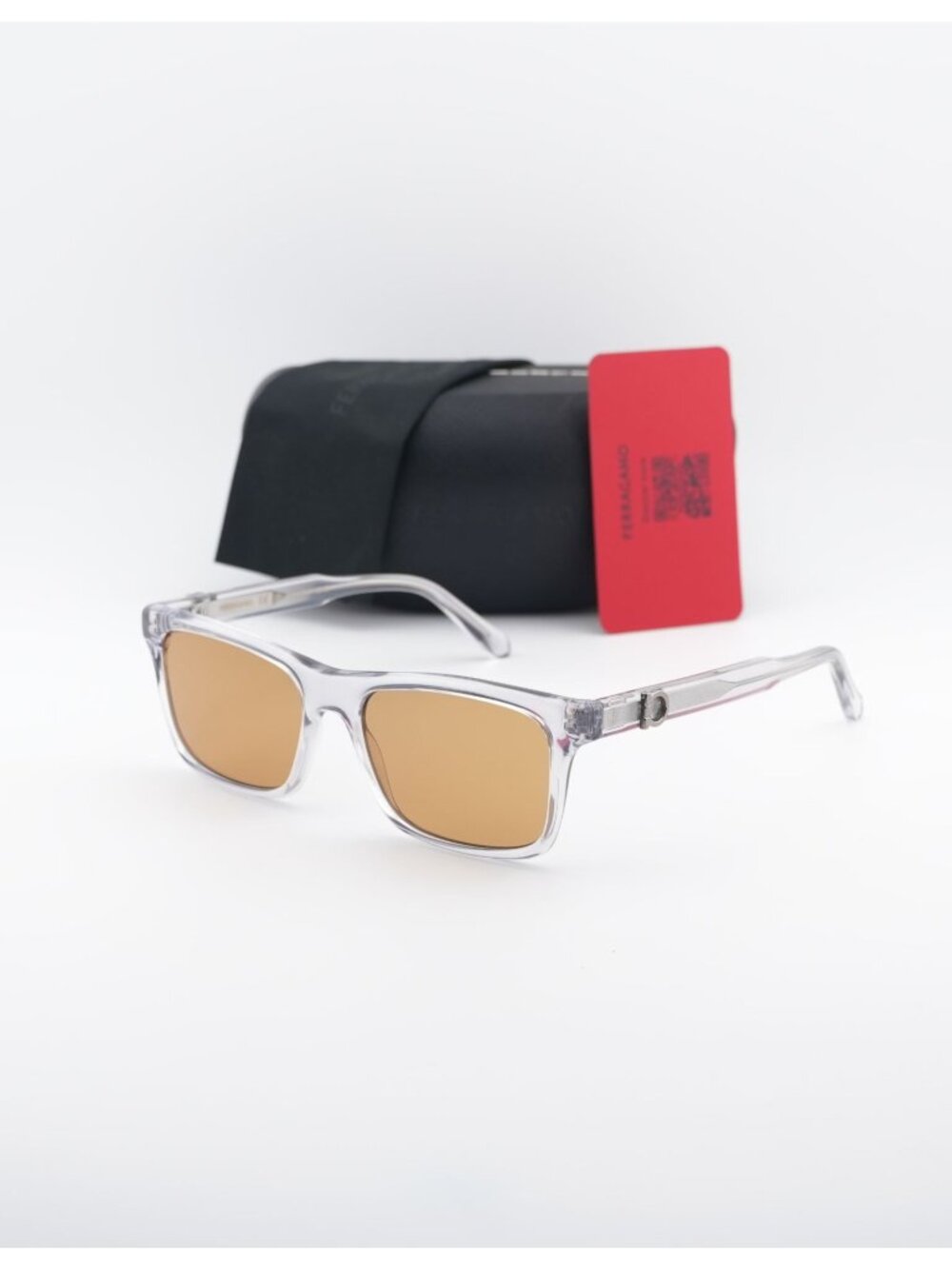Salvatore Ferragamo SF2060SE 020 Square Sunglasses - Grey / Brown
